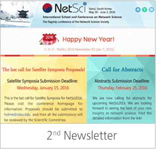 NetSci 2016  2nd Newsletter