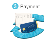 Complete the Payment according to the payment methods
(Credit card or Bank transfer)